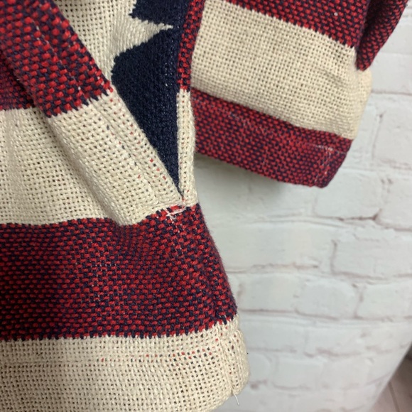 Quacker Factory Blanket Patriotic American Flag 🇺🇸 Jacket Size L 48” - Picture 4 of 6